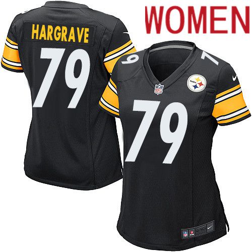 Women Pittsburgh Steelers #79 Javon Hargrave Nike Black Game NFL Jersey->women nfl jersey->Women Jersey